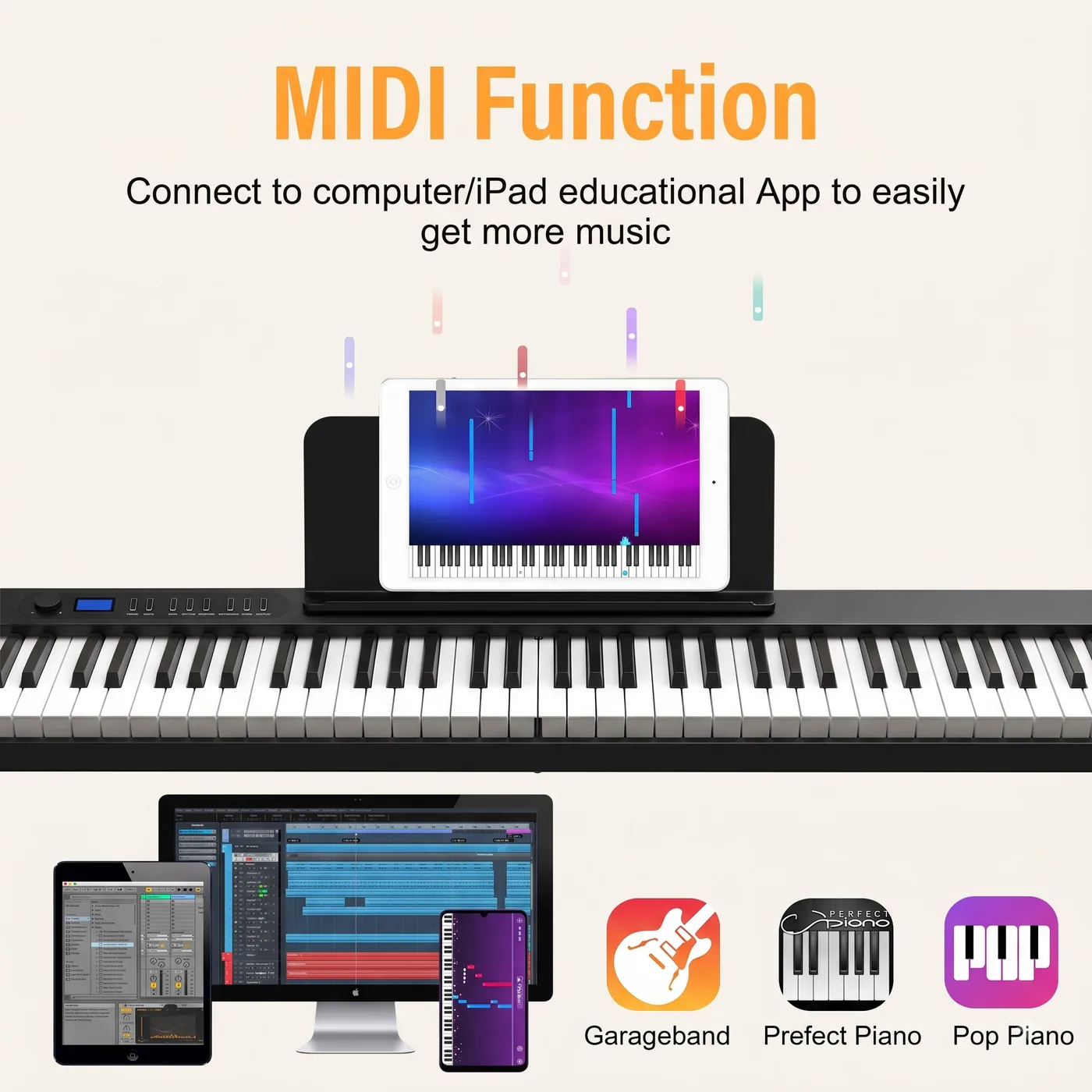 FP30 PRO MIDI with computer and tablet apps